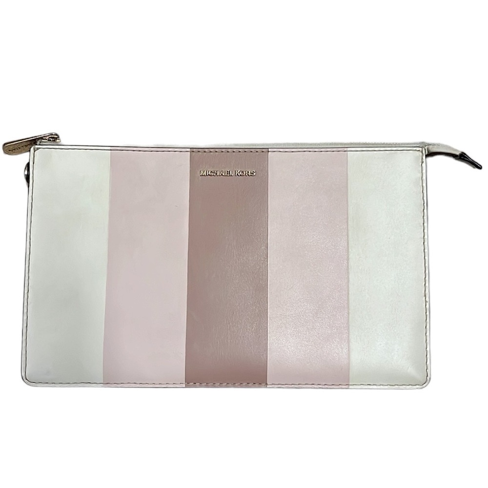 Michael Kors Striped Large Clutch Wallet